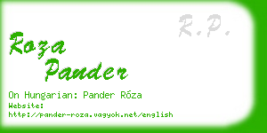 roza pander business card